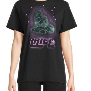 Disney Princess Black Tee with Purple Stars